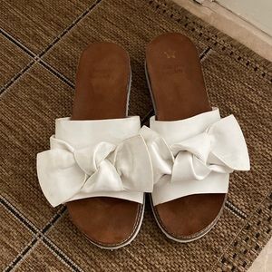 White Bow Sandals